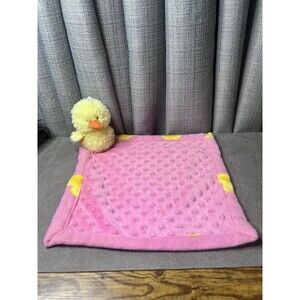 Handmade Lovey Chick Ducks Dots Security Blanket Baby Plush Stuffed Animal Toy
